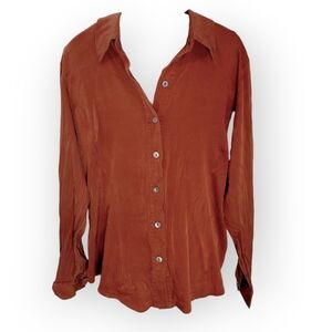Jalouze Women's Size 14  Long Sleeve Rust Top Button Down